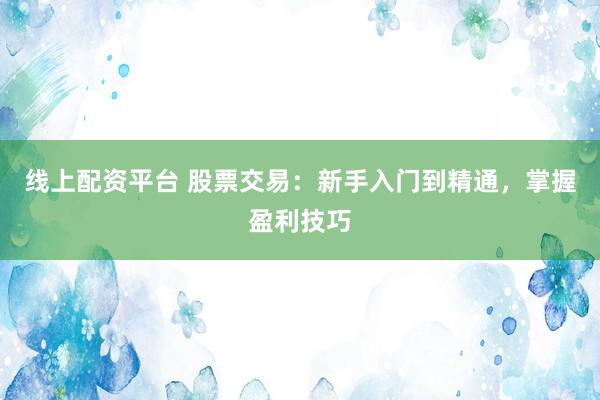 线上配资平台 股票交易：新手入门到精通，掌握盈利技巧
