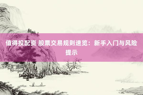 值得投配资 股票交易规则速览：新手入门与风险提示