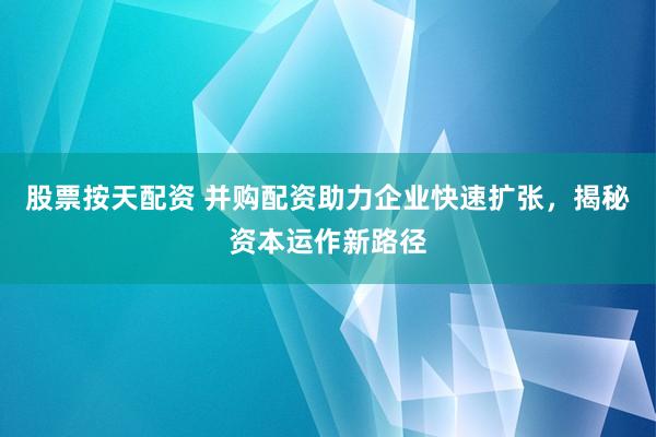 股票按天配资 并购配资助力企业快速扩张，揭秘资本运作新路径