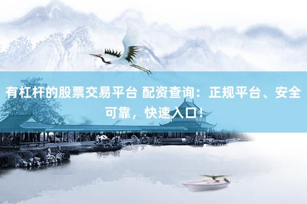 有杠杆的股票交易平台 配资查询：正规平台、安全可靠，快速入口！