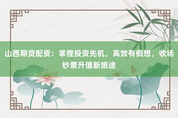 山西期货配资：掌捏投资先机，高效有假想，收场钞票升值新旅途