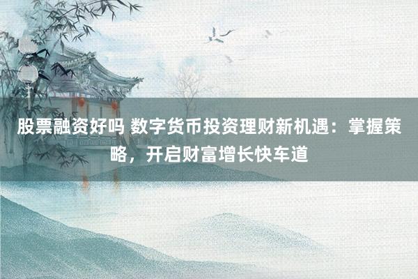 股票融资好吗 数字货币投资理财新机遇：掌握策略，开启财富增长快车道