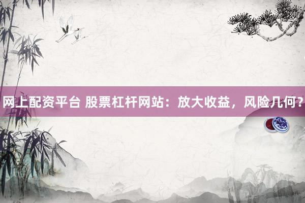 网上配资平台 股票杠杆网站：放大收益，风险几何？