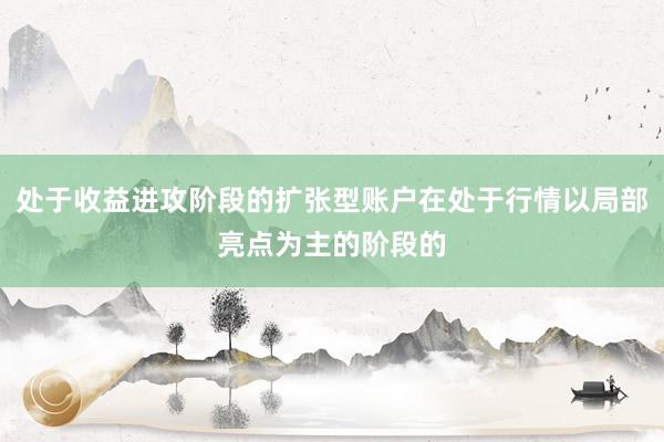 处于收益进攻阶段的扩张型账户在处于行情以局部亮点为主的阶段的
