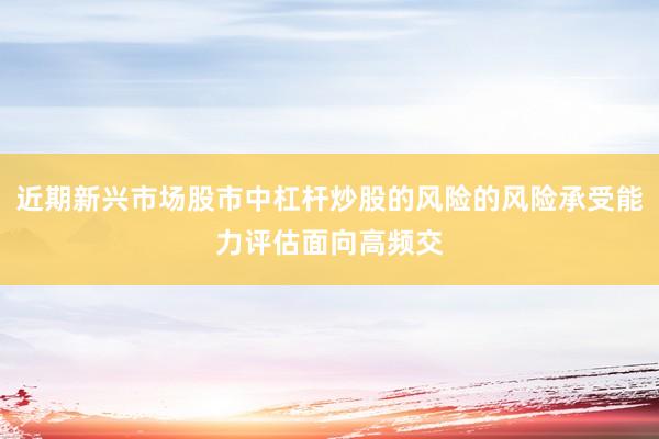近期新兴市场股市中杠杆炒股的风险的风险承受能力评估面向高频交