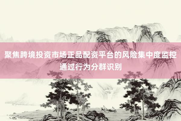 聚焦跨境投资市场正品配资平台的风险集中度监控通过行为分群识别