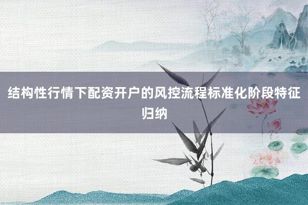 结构性行情下配资开户的风控流程标准化阶段特征归纳