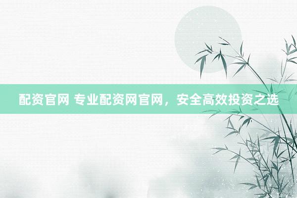 配资官网 专业配资网官网，安全高效投资之选